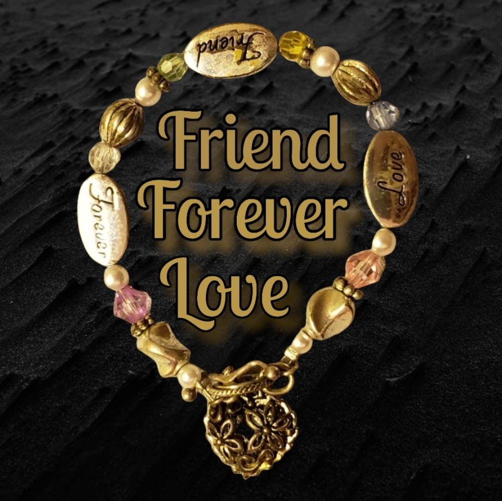 Vtg Handmade Forever Friends Bracelet